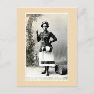 Vintage woman in mountain rescue gear photo postcard