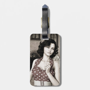 Vintage Woman Luggage Tag
