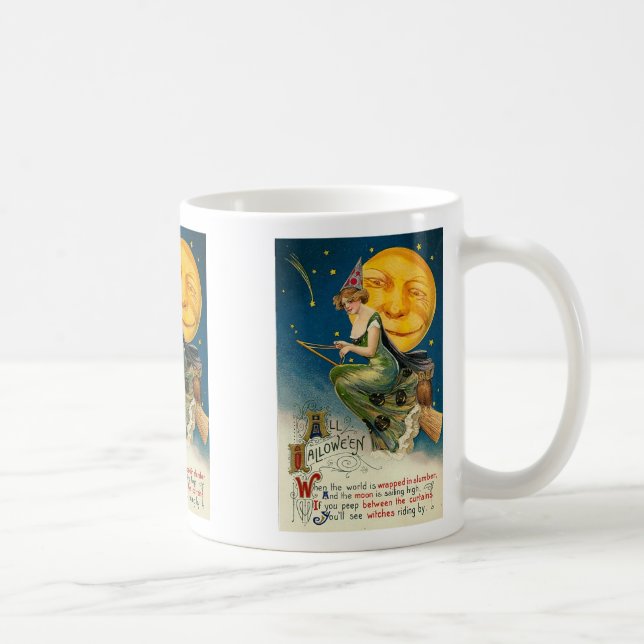 Vintage Woman On Broomstick Mug (Right)