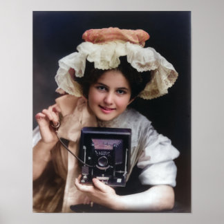 Vintage Woman Photographer Poster