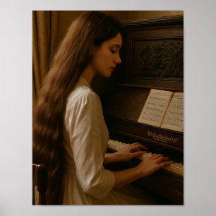Vintage Woman Pianist Poster