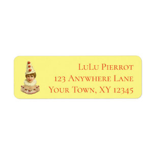 Vintage Woman Pierrot Return Address Label