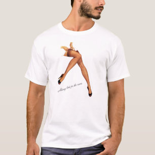 Vintage Woman Pin-Up Stockings Hosiery T-Shirt