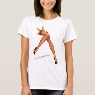 Vintage Woman Pin-Up Stockings Hosiery T-Shirt