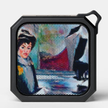 Vintage Woman Portrait with Abstract Background