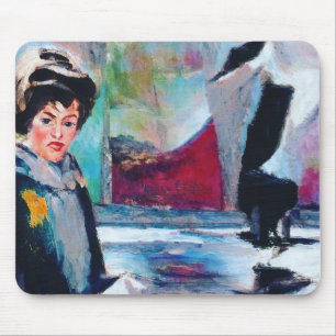 Vintage Woman Portrait with Abstract Background Mouse Pad