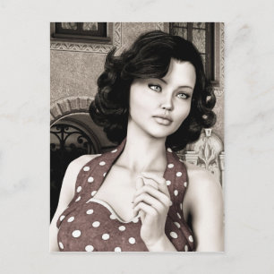 Vintage Woman Postcard