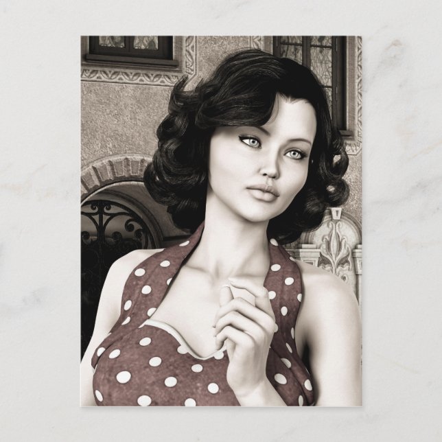 Vintage Woman Postcard (Front)