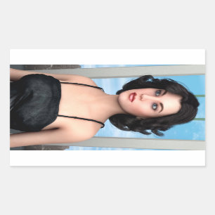 Vintage Woman Rectangular Sticker