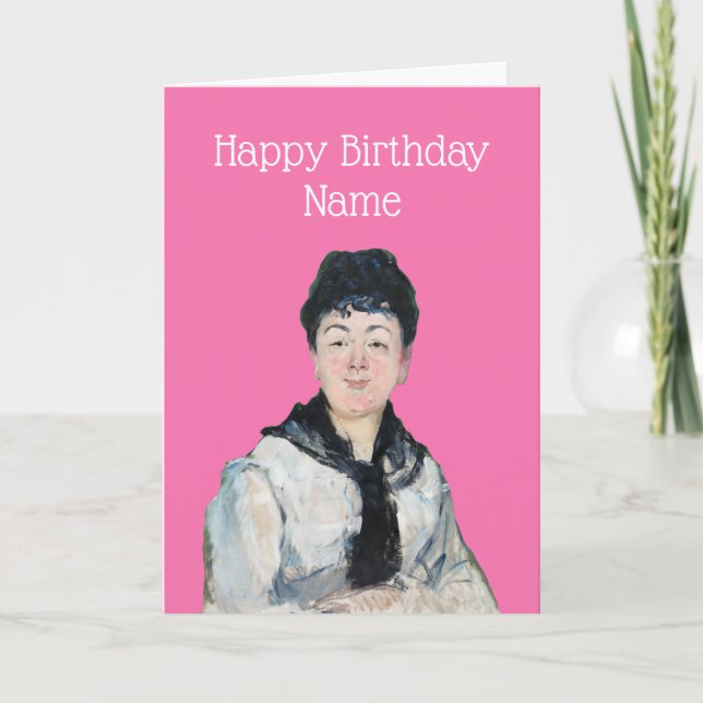 Vintage Woman Smiling Edouard Manet Birthday Card (Front)