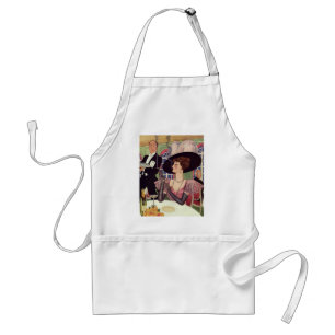 Vintage Woman Smoking Cigarette Drinking Champagne Standard Apron