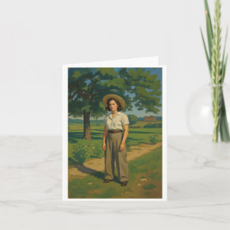Vintage woman thank you card