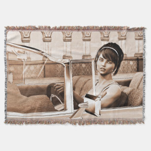 Vintage Woman Throw Blanket