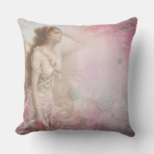 Vintage Woman Throw Pillow