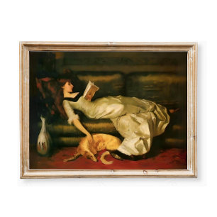 Vintage Woman With Dog Print Bookish Wall Art