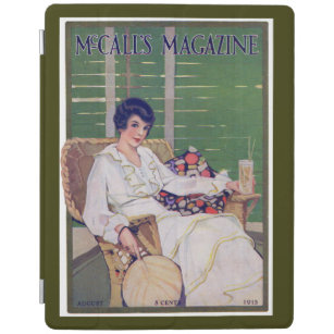 Vintage Woman with Drink in Summer Magazine Cover