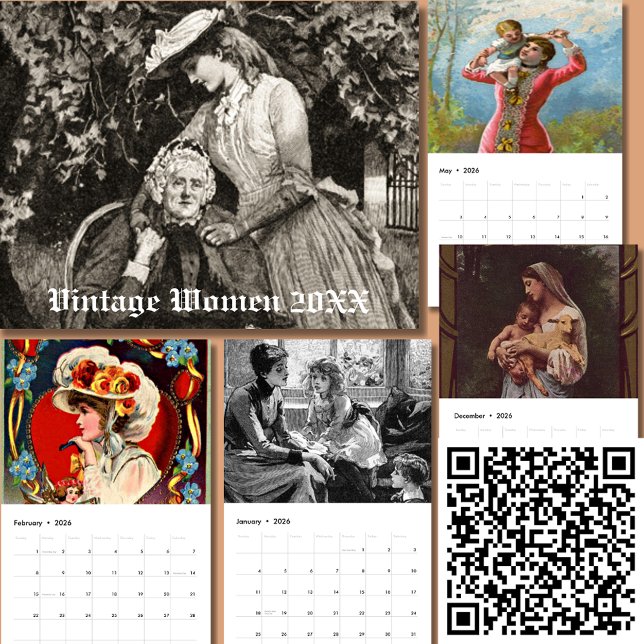 Vintage Women 20XX Calendar (Classic Vintage Women Calendar 20XX)