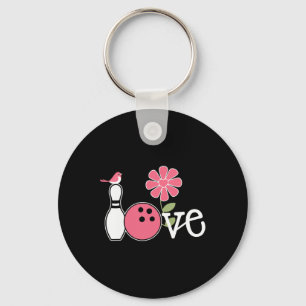 Vintage Women Bowling Design Girls Love Team Bowli Key Ring
