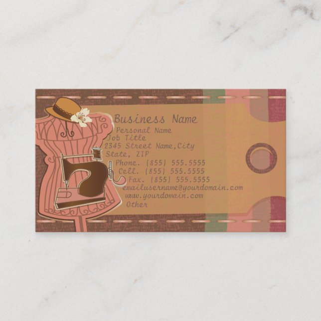 Vintage Women Fashion Salon Retro Business Card (Front)