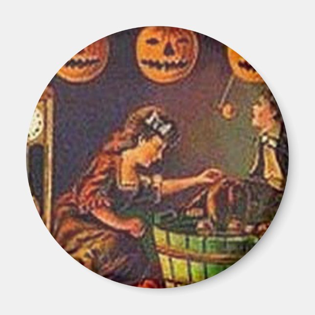 Vintage Women, Ghost and Jack o' Lanterns Magnet (Front)