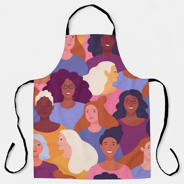 Vintage Women of the World Pattern Apron (Front)