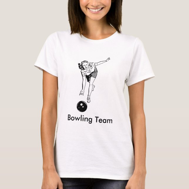 Vintage Womens Bowling T-Shirt (Front)