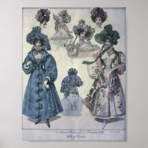 Vintage Women's Fashion 1800's Poster