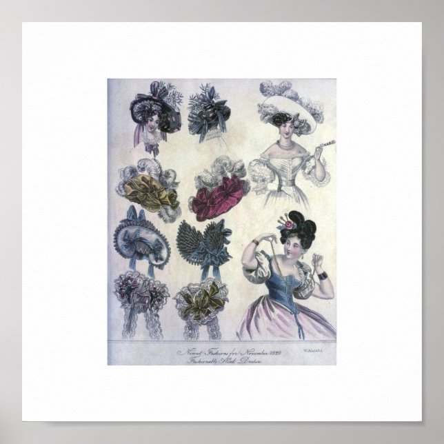 Vintage Women's Fashion  1800's Poster (Front)