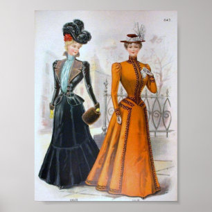 Vintage Women's Fashion 1890's Poster