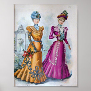 Vintage Women's Fashion 1890's Poster