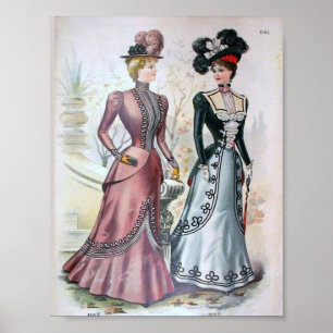 Vintage Women's Fashion 1890's Poster