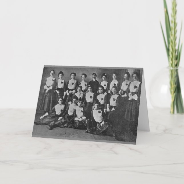 Vintage Women's Fencing Team Note Card (Front)