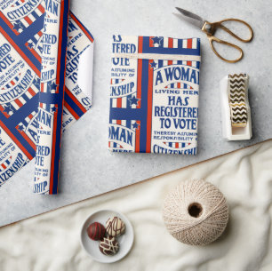 Vintage Women's Voting Rights Support Reprint Wrapping Paper