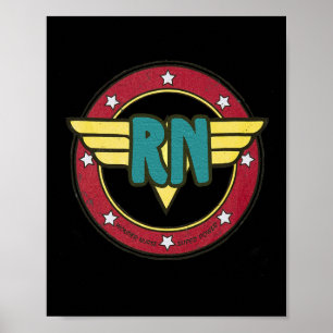 Vintage Wonder Nurse Rn Superhero Distressed Poster