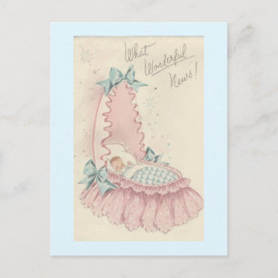 Vintage "Wonderful News" Baby Postcard