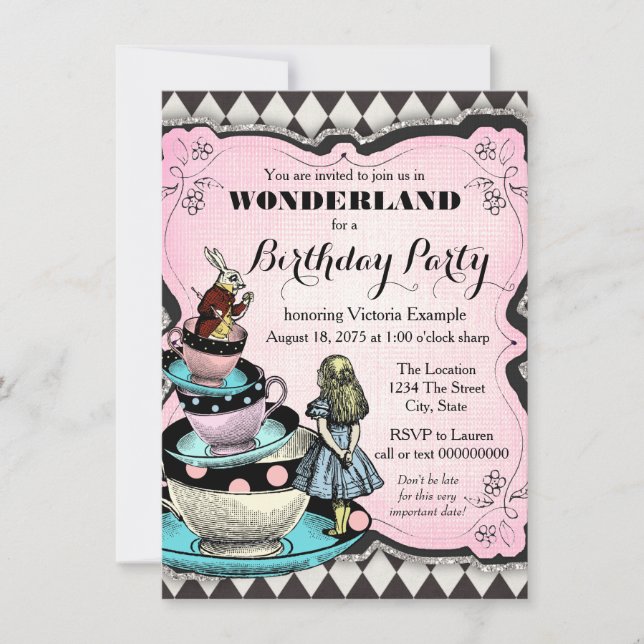 Vintage Wonderland Birthday Party Invitation (Front)