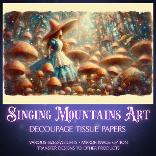 Vintage Wonderland Mushrooms Decoupage Tissue Paper