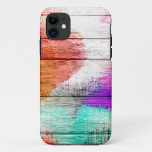 Vintage Wood Abstract Painting #3 iPhone 11 Case