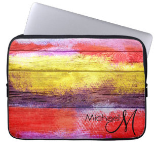 Vintage Wood Abstract Painting #5 Laptop Sleeve