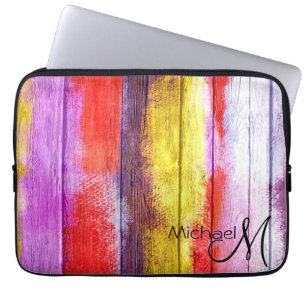 Vintage Wood Abstract Painting #6 Laptop Sleeve