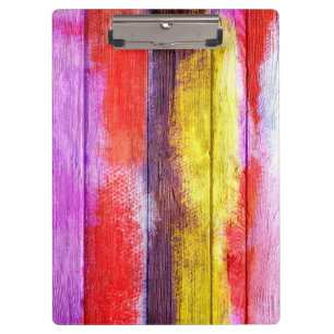 Vintage Wood Abstract Painting #9 Clipboard