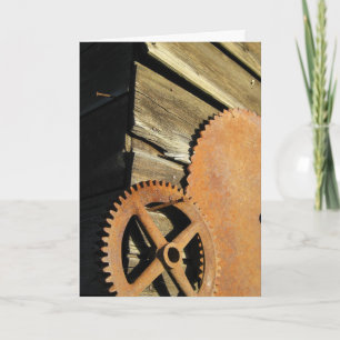 Vintage Wood Gear Card