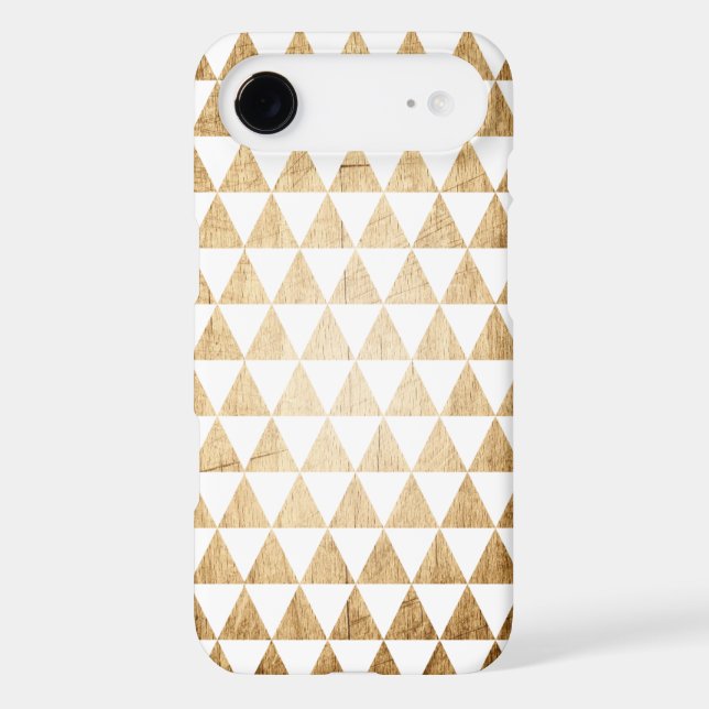 Vintage Wood Grain Geometric Triangle iPhone Case (Back)