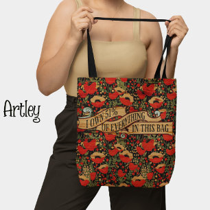Vintage Wood Grain Poppy tote bag, own 51 tote bag