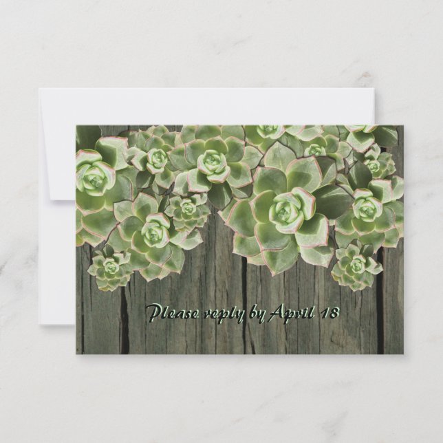 Vintage Wood Soft Succulents rsvp (Front)