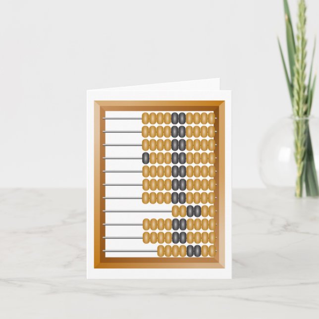 Vintage Wooden Abacus Classic Counting Tool  Card (Front)