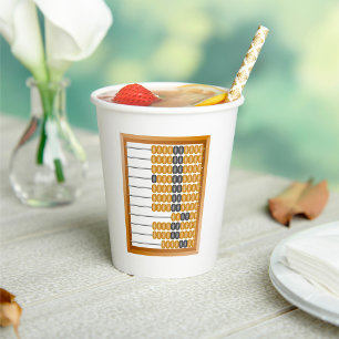 Vintage Wooden Abacus Classic Counting Tool  Paper Cups