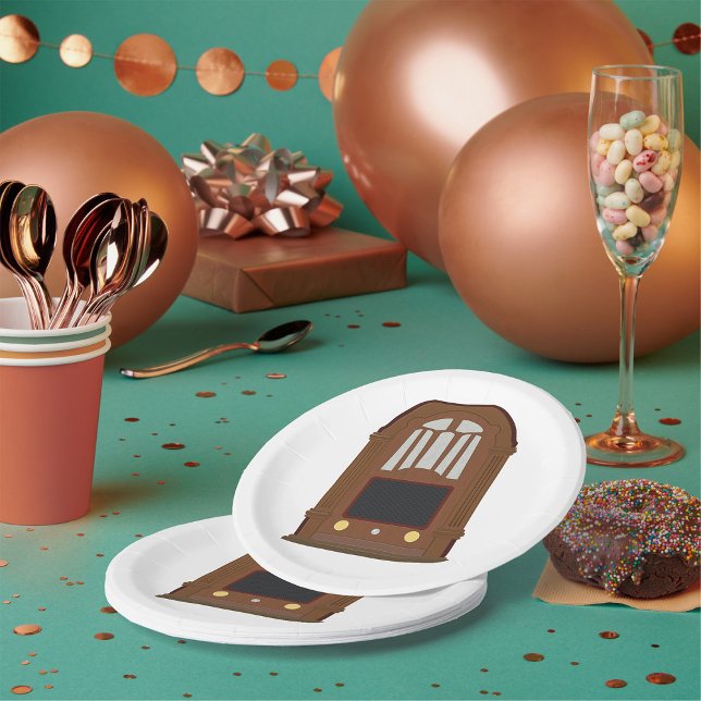 Vintage Wooden Radio Paper Plate (Creator Uploaded)