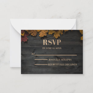 Vintage Wooden Texture Wedding RSVP Card