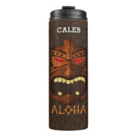 Vintage Wooden Tiki Mask Custom Name